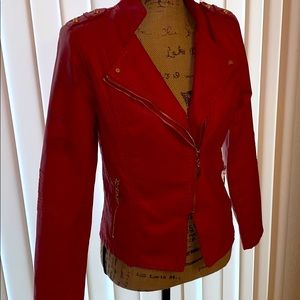 Size small red leather jacket